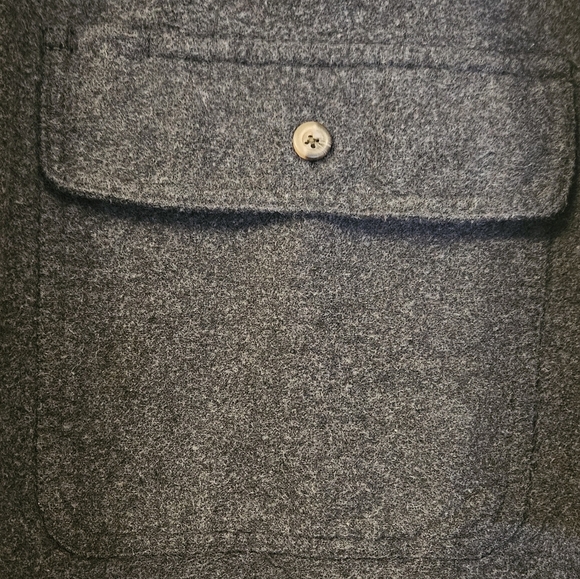 men long sleeve collared grey shirt shacket work wear 100% cotton size 4XL - Picture 4 of 11